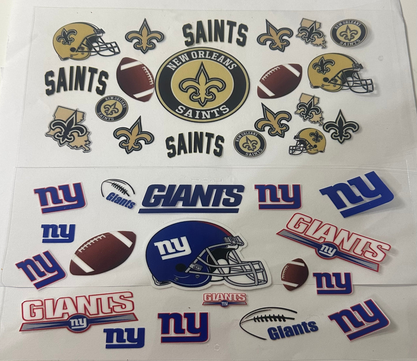 NFL teams (Saints & NY Giants)