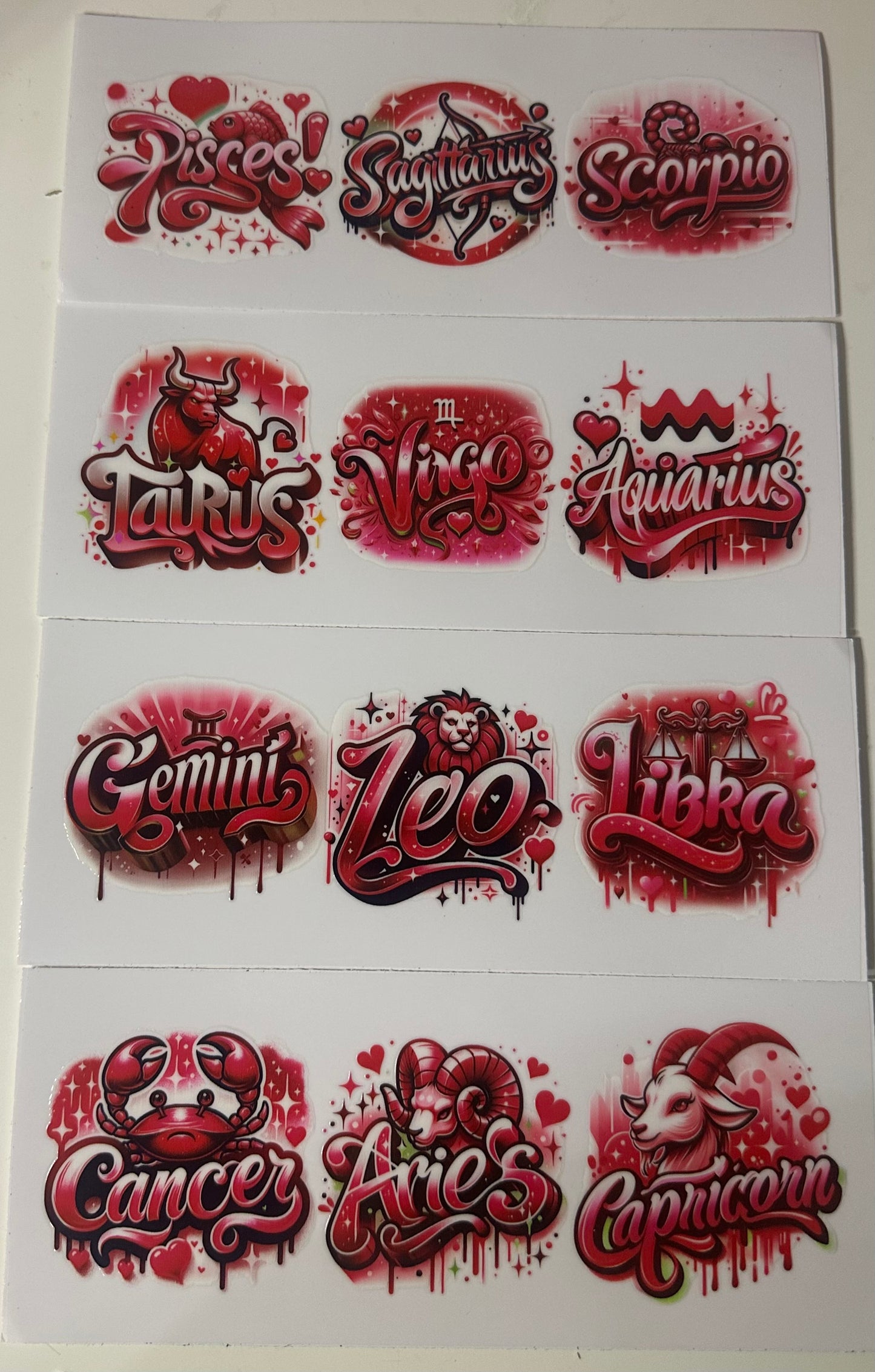Zodic Sign Cup Wraps