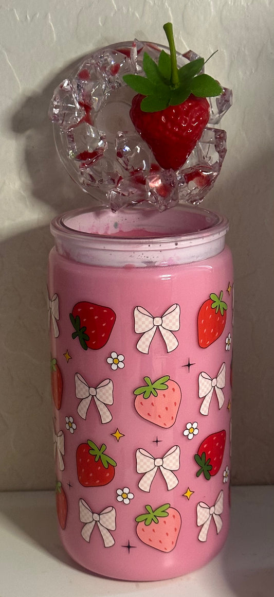 Strawberry’s and Bows Plastic Cup