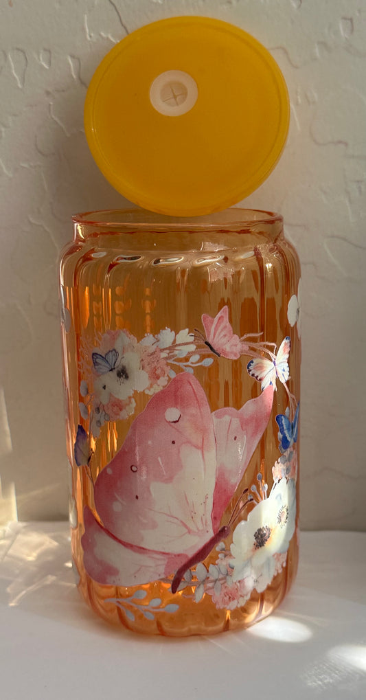 Butterfly Glass Cup