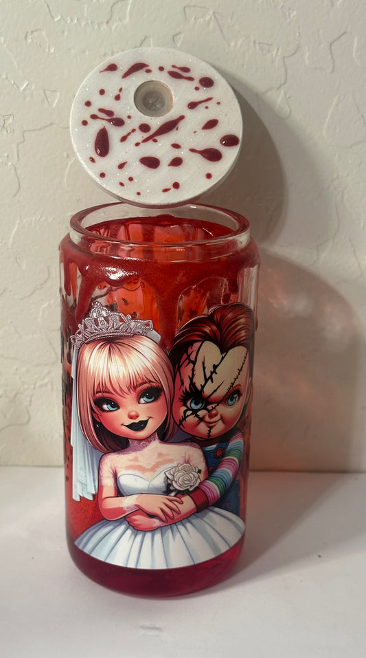 Chucky & His Bride Glass Cup