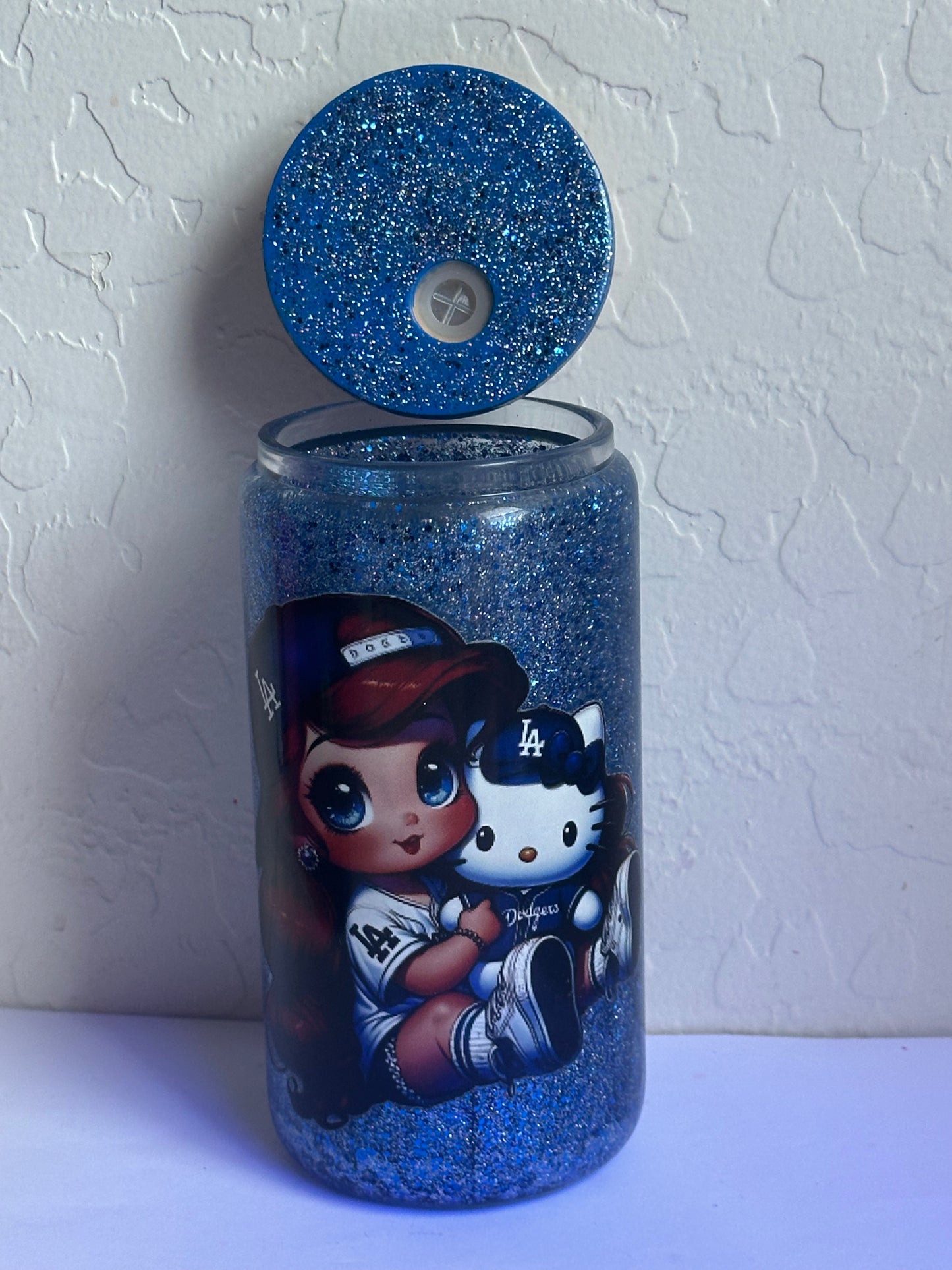Hello Kitty LA Dodgers Glass Cup